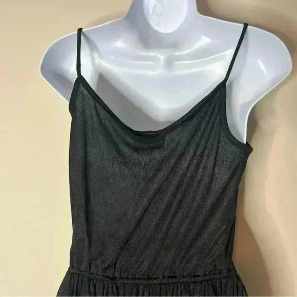 Vintage 70s Clovis Ruffin Black Sleeveless Midi Dress Ruffinwear - Picture 5 of 9